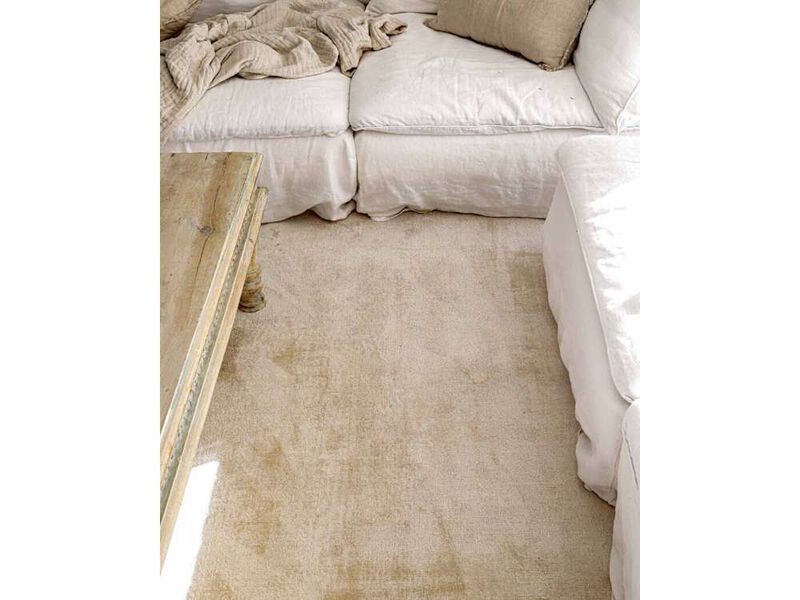 Claude Beige and Ivory Distressed Viscose Rug image number 4