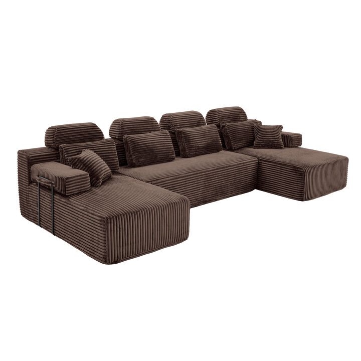 Tert U Shaped Corduroy Sectional Sofa