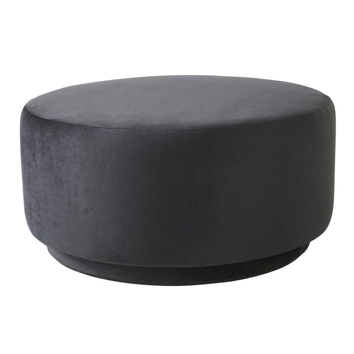 Renwil Colum Poly-Velvet & Mdf Round Ottoman
