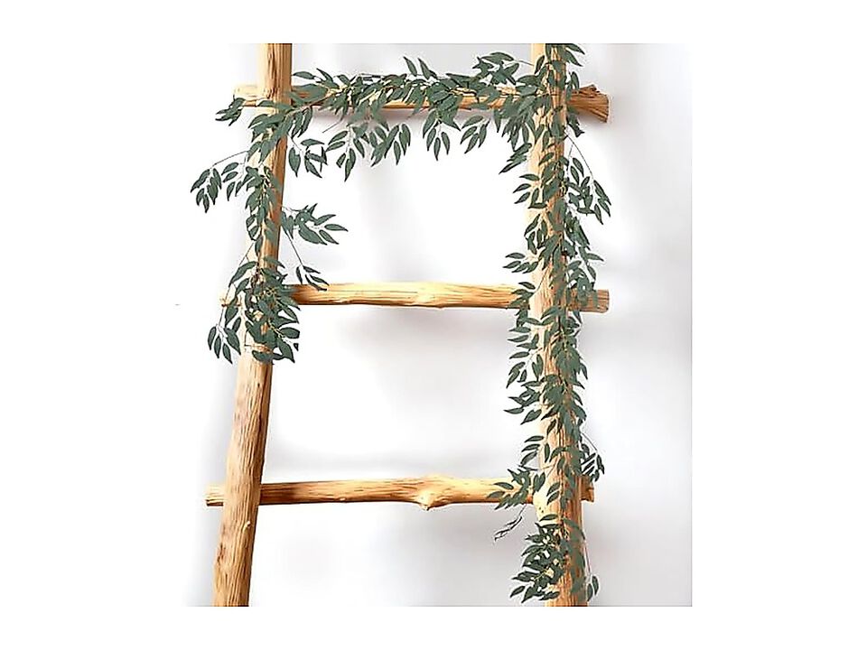 2 Pack Artificial Bamboo Greenery Garland Faux Silk Leaves Vines Fake Spring