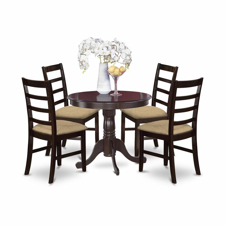 East West Furniture ANPF5-CAP-C 5 Pc Kitchen Table set-small Table plus 4 Kitchen Chairs