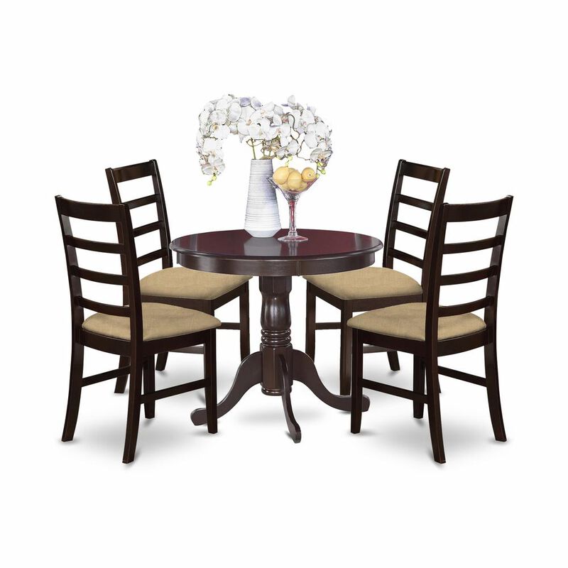 East West Furniture ANPF5-CAP-C 5 Pc Kitchen Table set-small Table plus 4 Kitchen Chairs