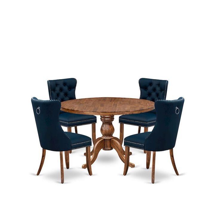 5-Piece Kitchen Table Set In Navy Blue Color