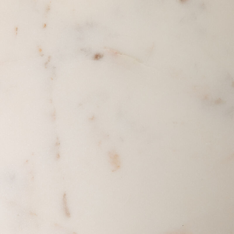 Marble Pedestal Side Table, White and Black image number 7