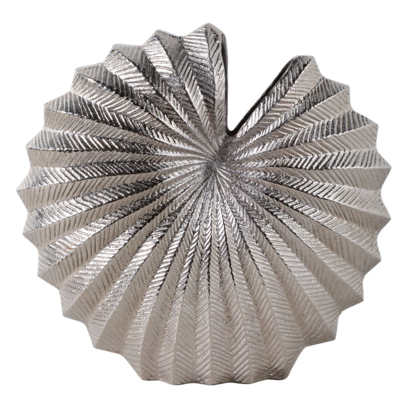 Seashell Metal Vase, Silver image number 3