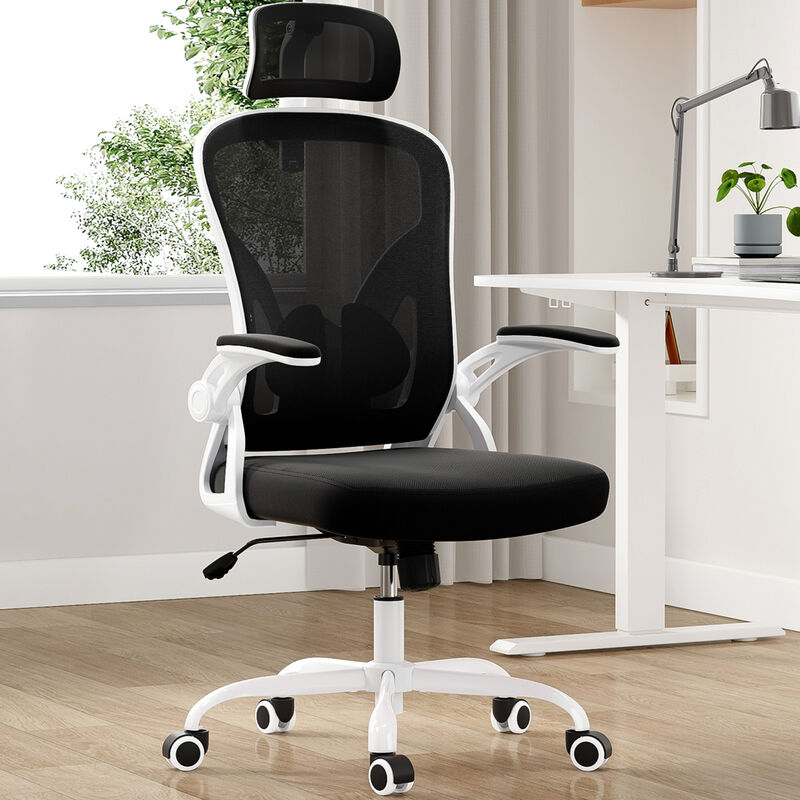 GOODSILO Ergonomic Office Chair with Adjustable Lumbar Support and Flip-Up Armrests image number 1