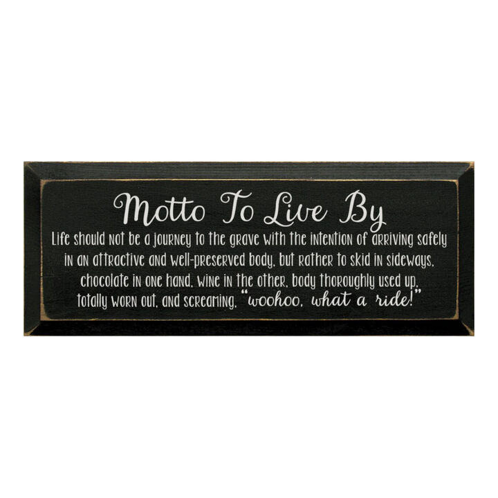 Rustic Wooden Sign Motto to Live By Chocolate and Wine Kitchen Decor