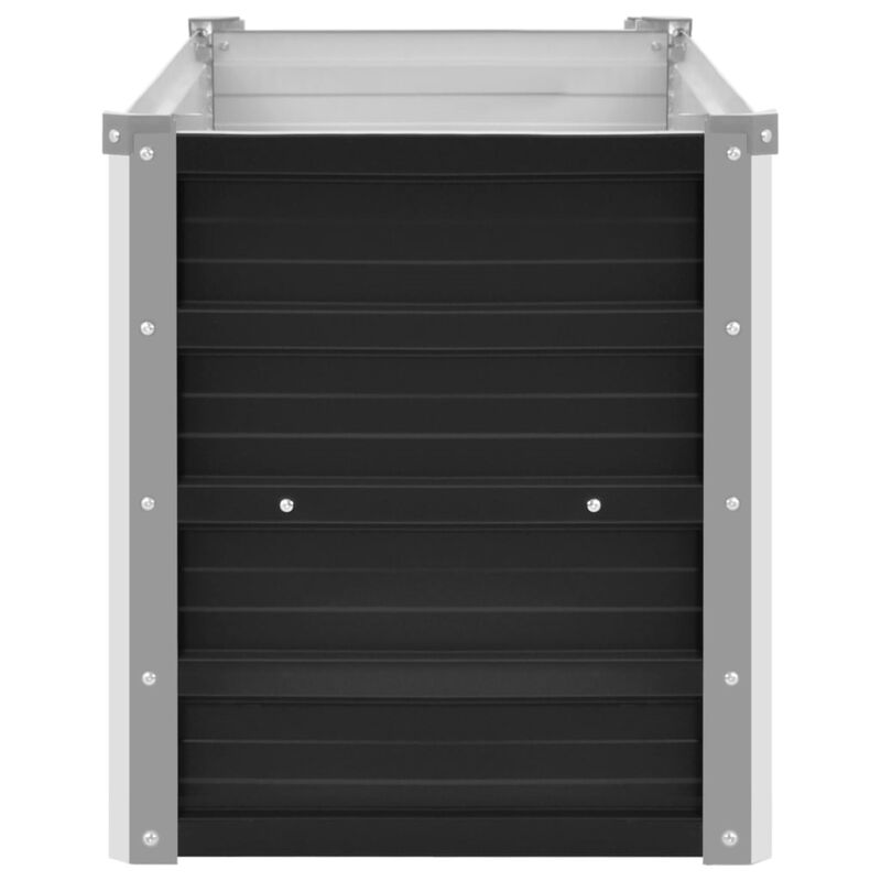 vidaXL Garden Raised Bed Anthracite 39.4"x15.7"x17.7" Galvanized Steel