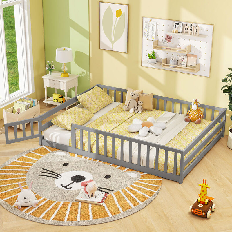 Full Platform Floor Bed with Full-Length Protective Guardrails image number 1