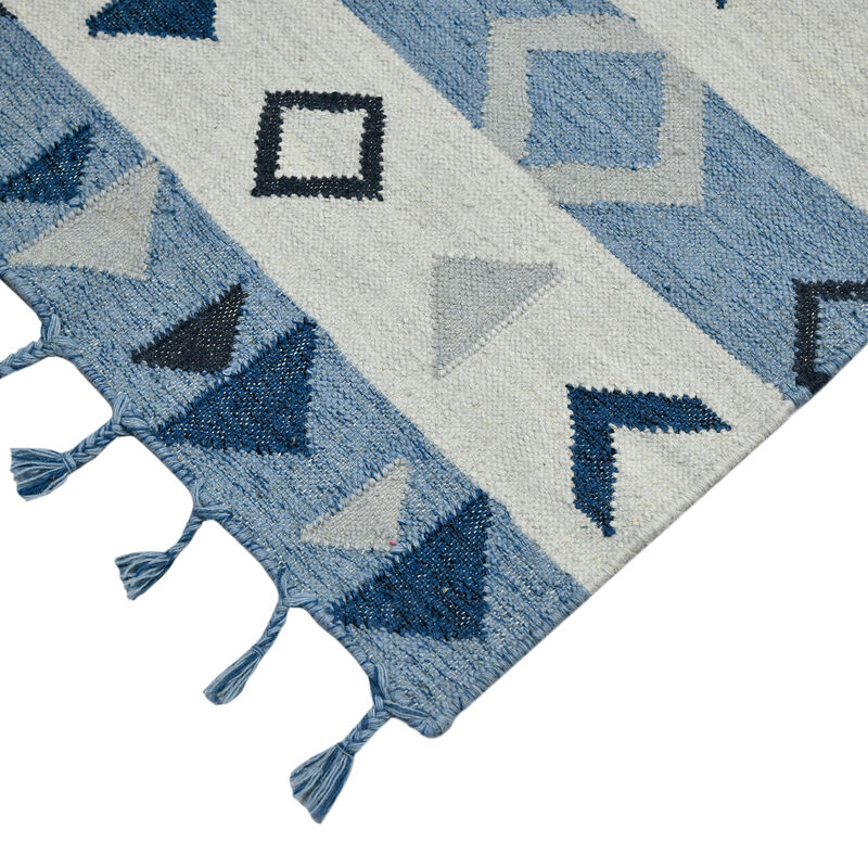 HomeRoots Wool Abstract Geometric Handmade Area Rug With Fringe image number 4