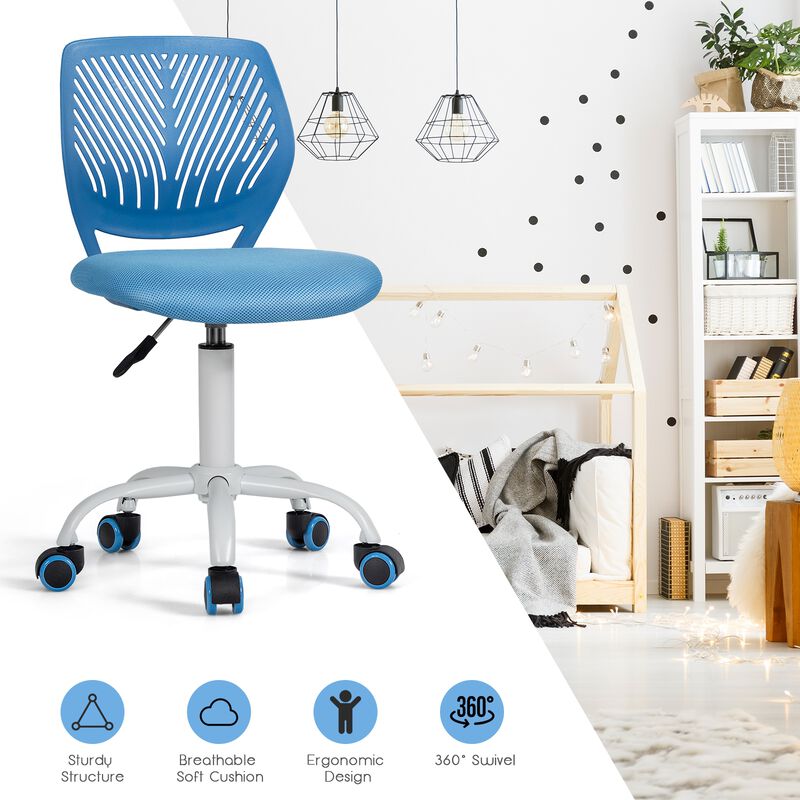 Adjustable Office Task Desk Chair, Armless Design for Comfortable Workspace