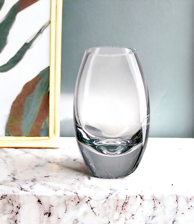 Elegant Lead-Free Crystal Oval Table Vase for Flowers or Home Decor