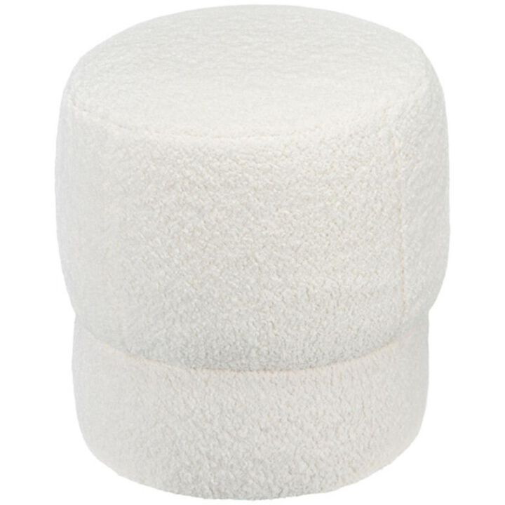 Round Ottoman Stylish Upholstered Footstool & Accent Seat for Living Room