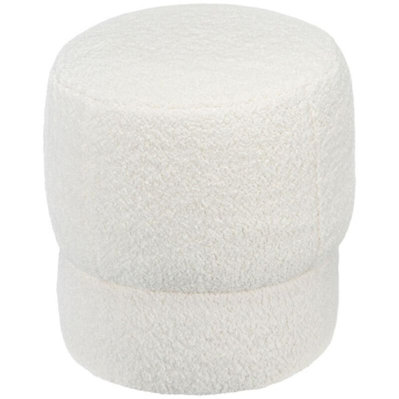 Round Ottoman Stylish Upholstered Footstool & Accent Seat for Living Room