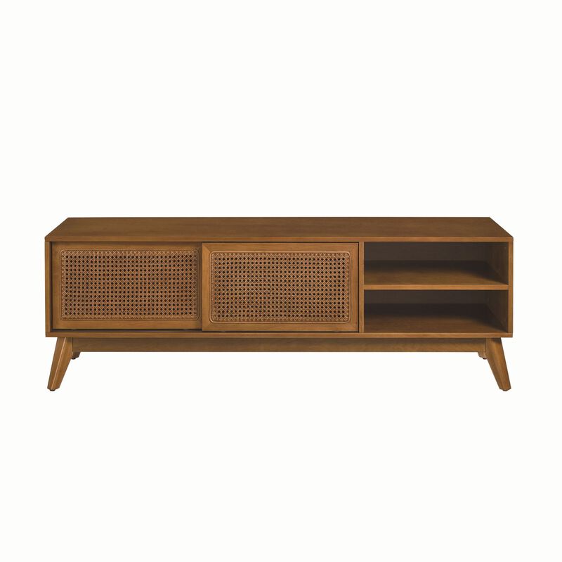 Streamdale Modern Rattan TV Stand for 65 Inch TV image number 8