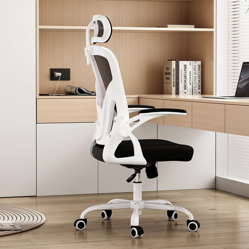 GOODSILO Ergonomic Office Chair with Adjustable Lumbar Support and Flip-Up Armrests image number 4
