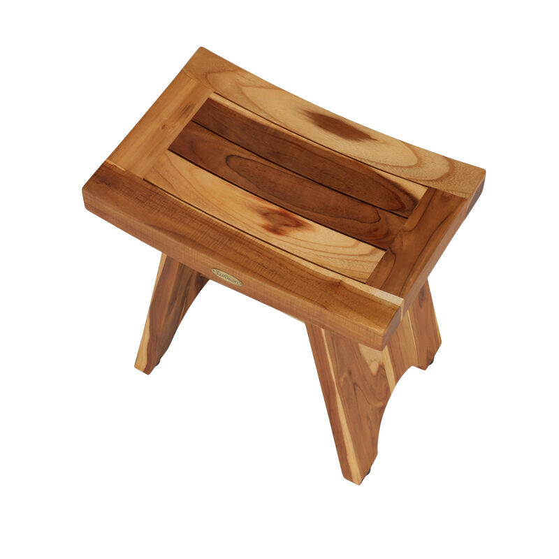 EcoDecors 18 Inch Serenity Waterproof Teak Wood Shower Bench