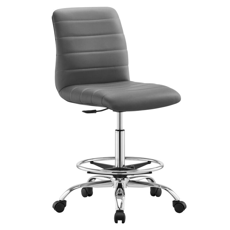Modway Furniture - Ripple Armless Vegan Leather Drafting Chair image number 2