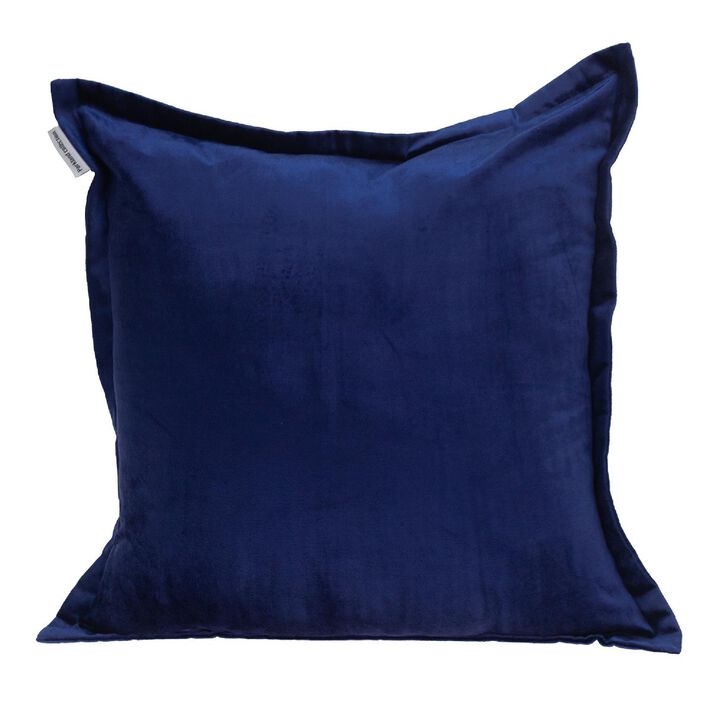 20" Solid Indigo Blue Transitional Square Throw Pillow