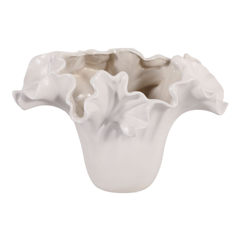 11x8" Flutter Vase, White image number 4