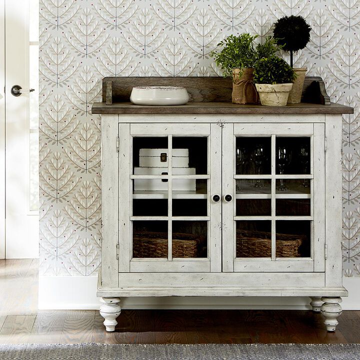 Liberty Furniture Whitney Server in Antique Linen w/ Weathered Gray
