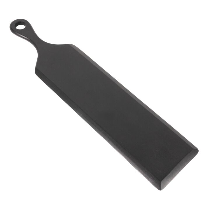 Mango Wood Cheese and Cutting Board with Round Opening on Handle, Black