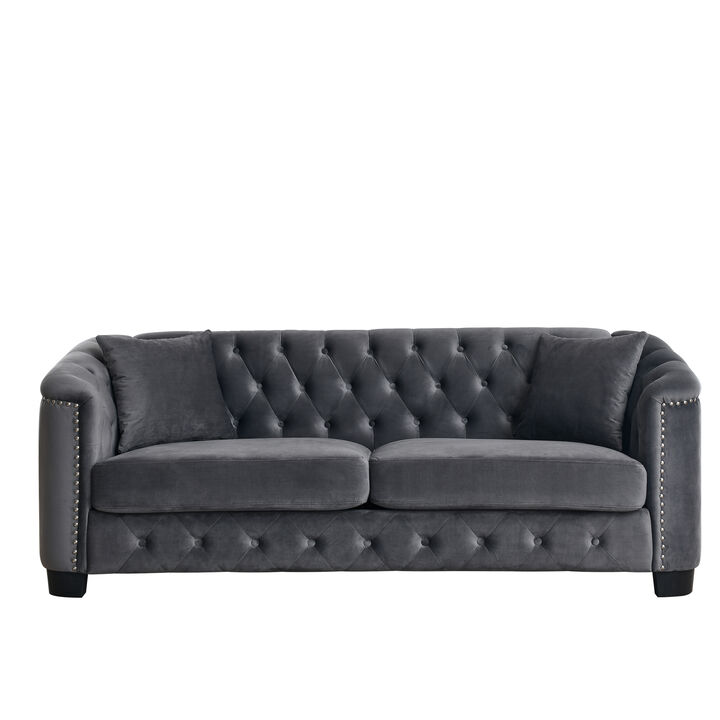 Nudmel Velvet Chelsfield Sofa Set