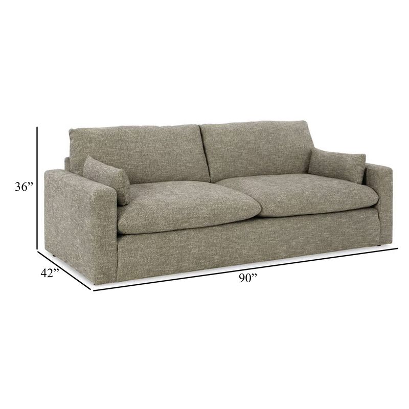 Yezi Loveseat, 90 Inch, 2 Pillows, Granite Gray Polyester, Foam Fill image number 4