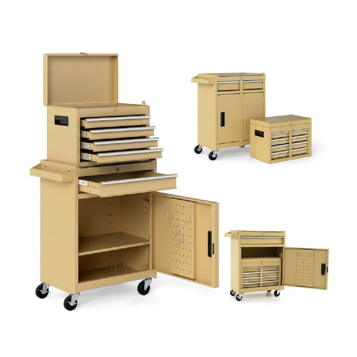 2-in-1 Tool Chest with Locking Drawers and Casters &ndash; Garage & Workshop Storage