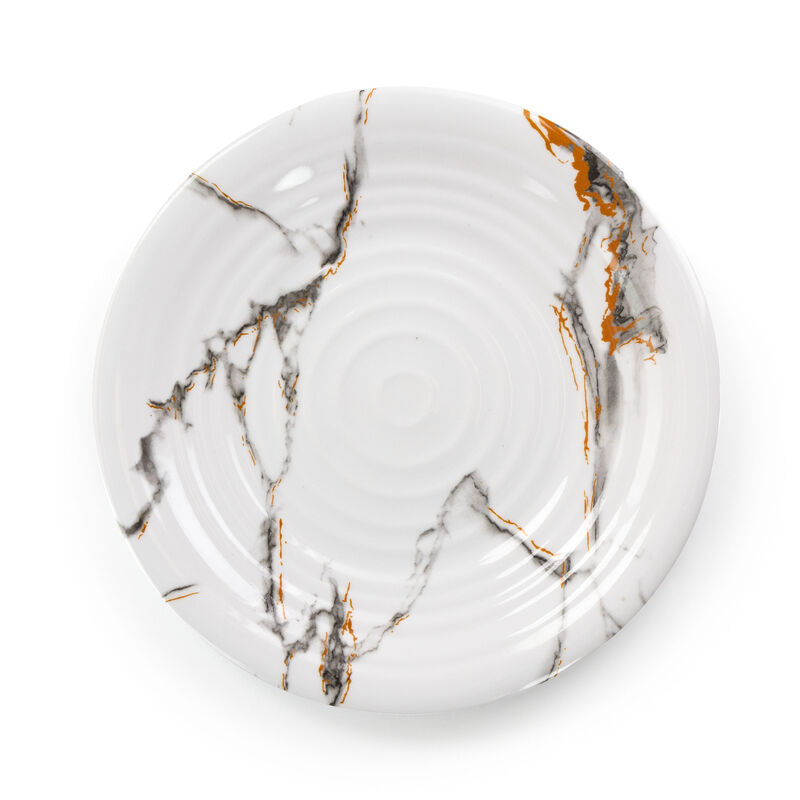 Elama Fine Sculpture 12 Piece Lightweight Melamine Dinnerware Set in White