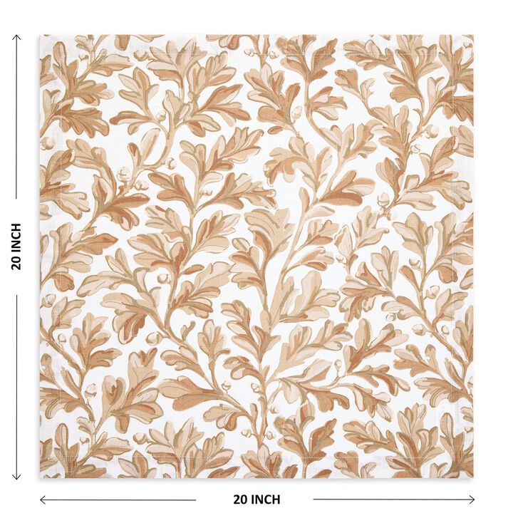 Linen Dinner Napkins - Fallen Leaves