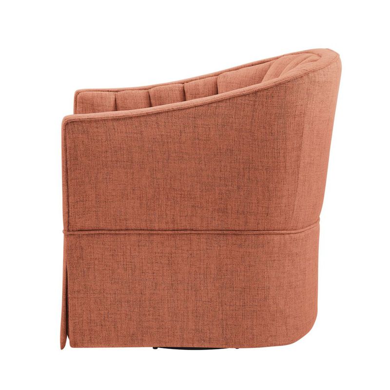 Sanibel Skirted Swivel Accent Chair - Coral