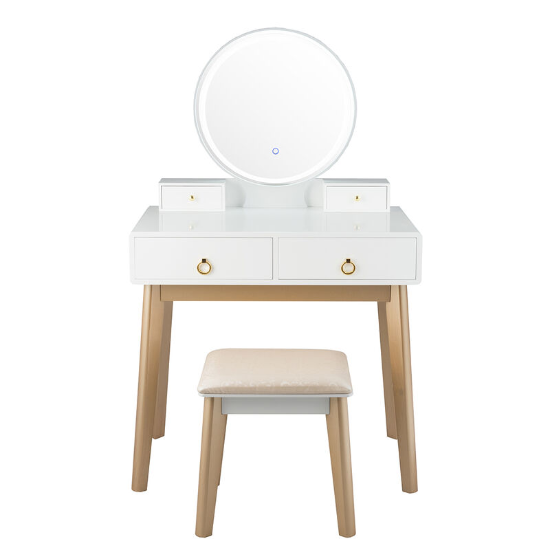 Makeup Vanity Table Set 3 Color Lighting Dressing Table