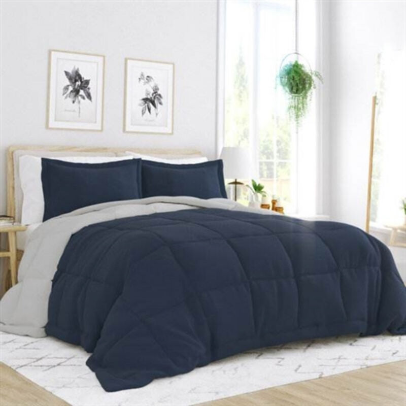 Soft & Stylish 3-Piece Microfiber Comforter Set, Reversible Bedding