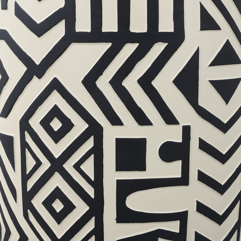 Rafi MidCentury Modern Geometric Drum Garden Stool