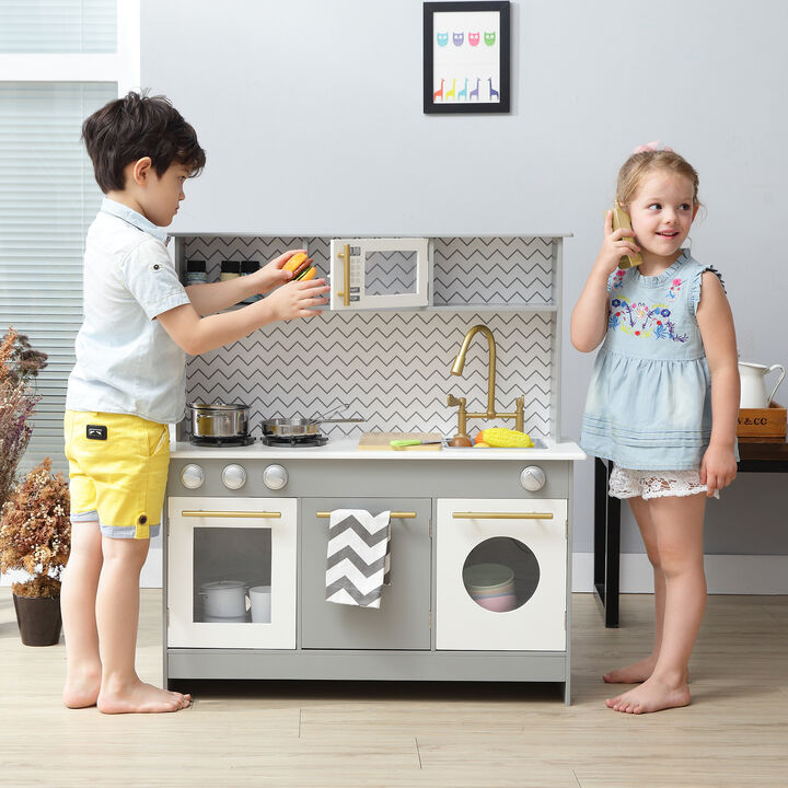 Teamson Kids - Little Chef Berlin Modern Play Kitchen - Grey / White