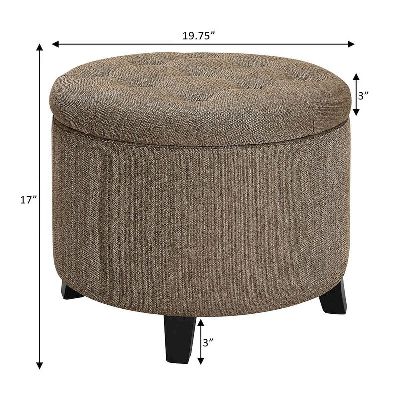 Convenience Concepts Designs4Comfort Round Storage Ottoman