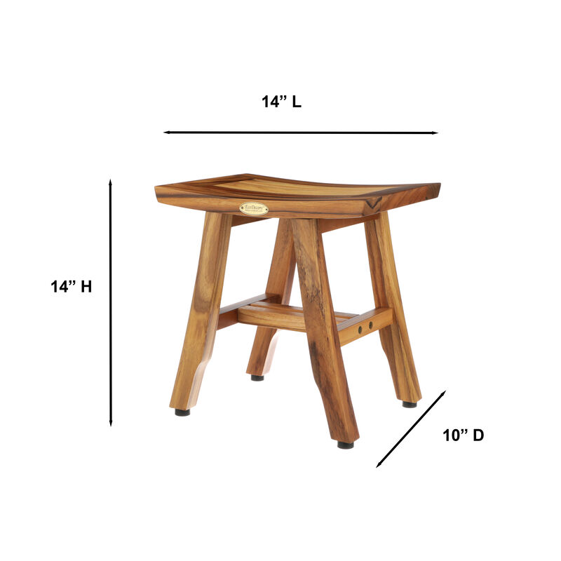 EcoDecors Satori 14" Solid Teak Shower Bench