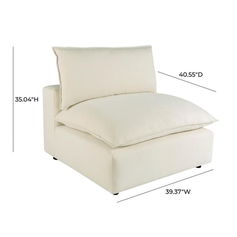 TOV Furniture Cali Natural Upholstered Armless Chair image number 2
