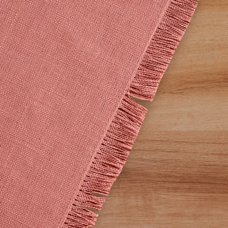 Solino Home Fringe 100% Linen Table Runner &ndash; Handcrafted, Machine Washable, Perfect for Holiday and Everyday Dining