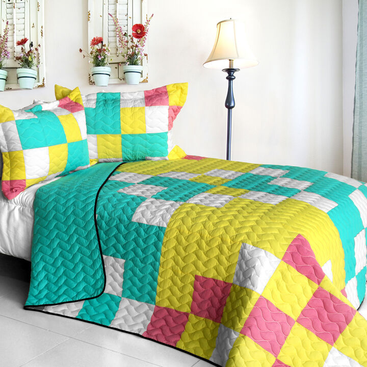 Vermicelli Quilted Patchwork Bedding Set Queen Size Dream Proposal Design