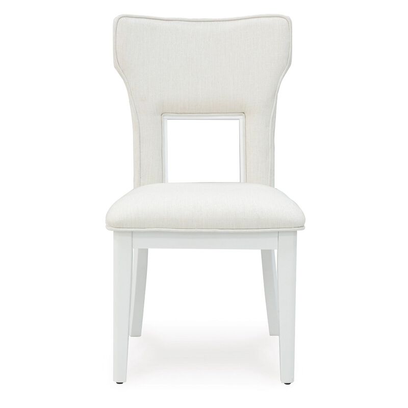 Canaal Dining Side Chair Set of 2, White Padded Seat and Cutout Back image number 2