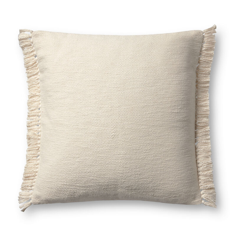 Jett PMH0063 Ivory 22''x22'' Polyester Pillow by Magnolia Home by Joanna Gaines x Loloi