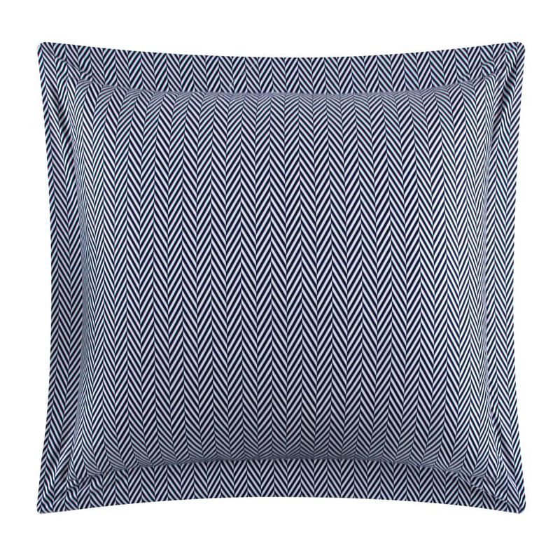 Chic Home Laurel Duvet Cover Set Graphic Herringbone Pattern Print Design Bedding - Pillow Shams Included - 3 Piece - King 104x90", Navy
