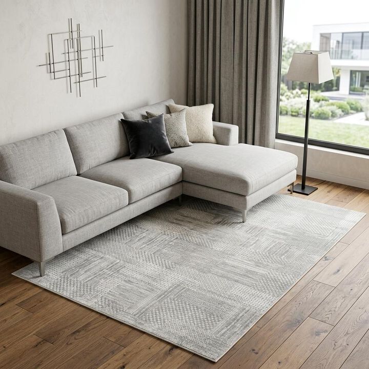 HomeRoots Abstract Non Skid Area Rug