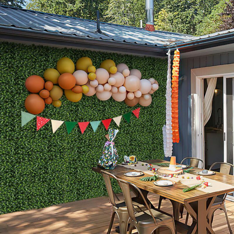 Hivvago 12 Pieces Artificial Topiary Gardenia Shrub Grass Panels