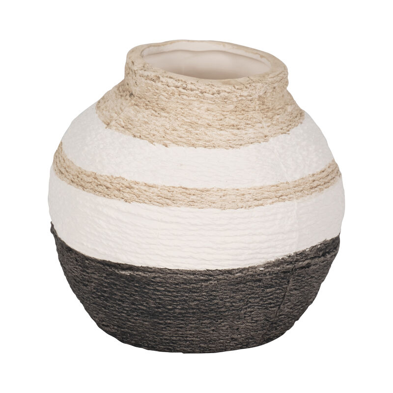 7" Striped Woven Textured Vase image number 2
