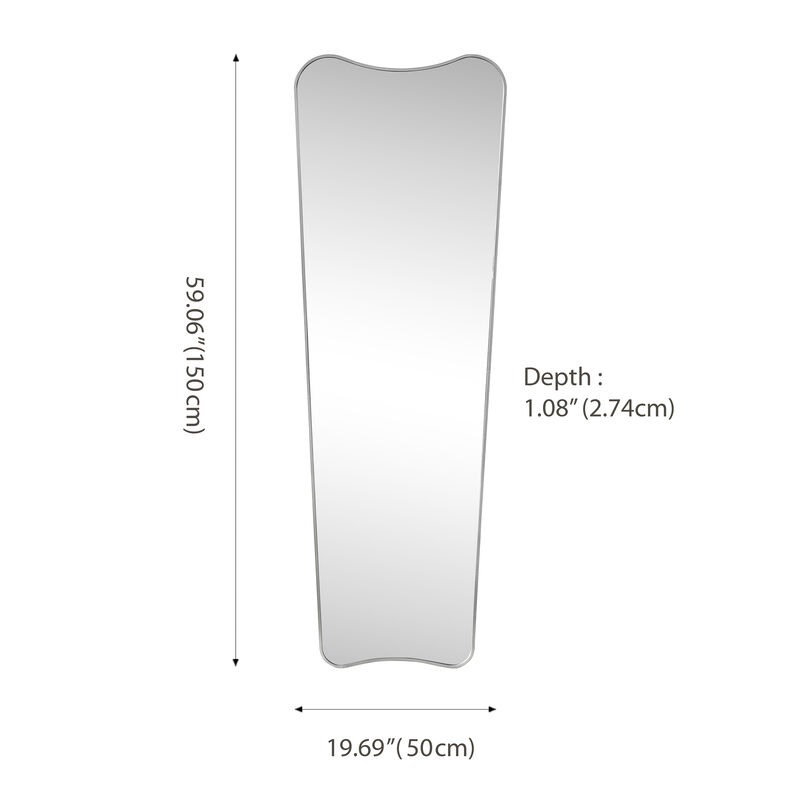 Alfie Large Rectangular Metal Framed Wall Mounted Full-Length Mirror