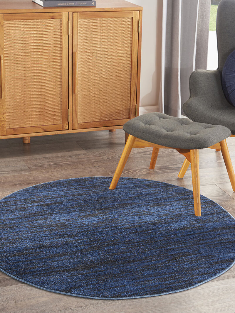 Nourison Essentials NRE01 Midnight Blue 4' x Round Rug image number 7
