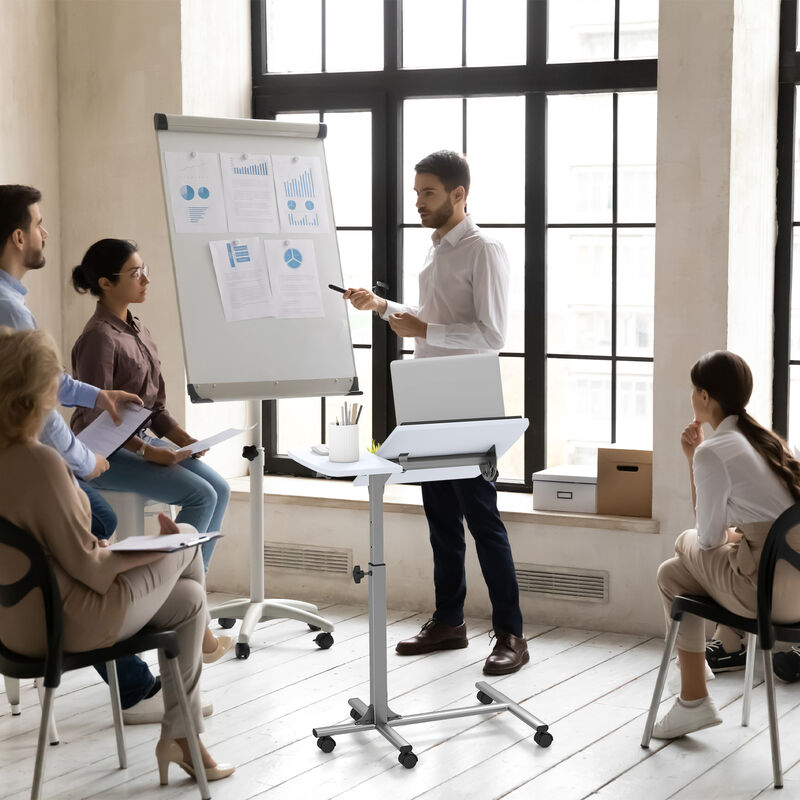 Adjustable Angle Height Rolling Laptop Table